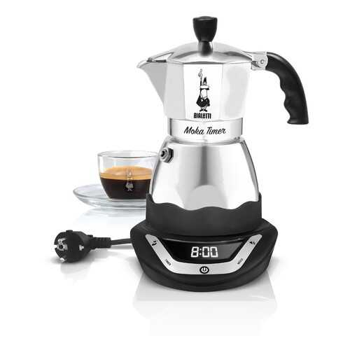 Гейзерная кофеварка Bialetti Moka Timer 6 Silver в Ноу-Хау